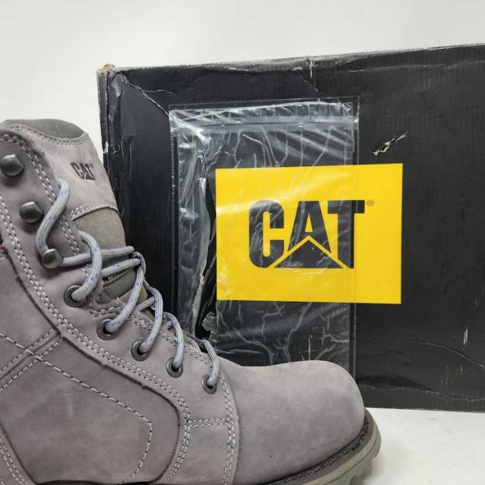 Women's 11 Cat Footwear Caterpillar Echo waterproof steel toe grey work boots - Picture 4 of 15